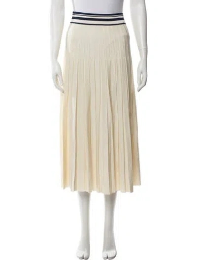Pre-owned Alexis Pleated Accents Midi Length Skirt In Yellow
