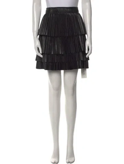 Pre-owned Alexis Pleated Accents Mini Skirt In Black