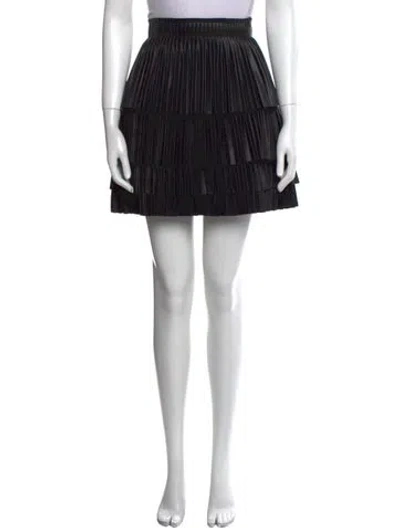 Pre-owned Alexis Pleated Accents Mini Skirt In Black