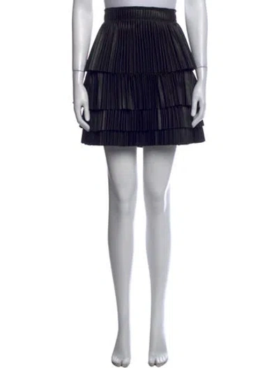 Pre-owned Alexis Pleated Accents Mini Skirt In Black