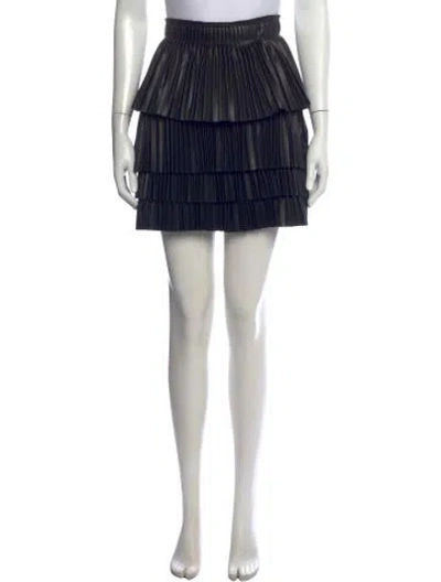 Pre-owned Alexis Pleated Accents Mini Skirt In Black
