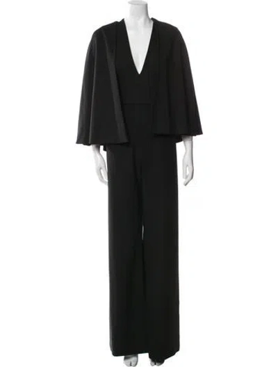 Pre-owned Alexis Plunge Neckline Jumpsuit W/ Tags In Black