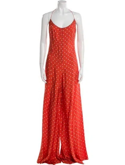 Pre-owned Alexis Polka Dot Print Halterneck Jumpsuit In Multi