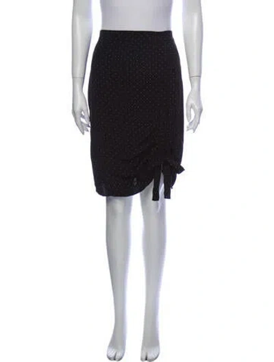 Pre-owned Alexis Polka Dot Print Knee-length Skirt In Black