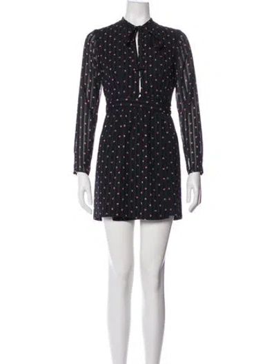 Pre-owned Alexis Polka Dot Print Mini Dress In Blue