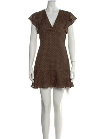 Pre-owned Alexis Polka Dot Print Mini Dress In Green