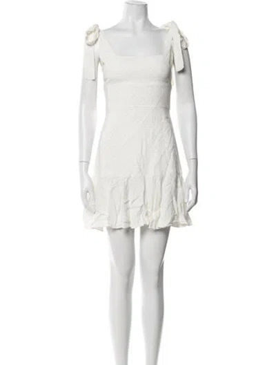 Pre-owned Alexis Polka Dot Print Mini Dress In Neutrals
