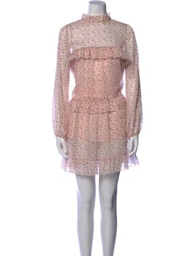 Pre-owned Alexis Polka Dot Print Mini Dress In Pink