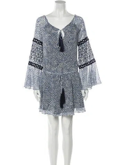 Pre-owned Alexis Polka Dot Print Mini Dress W/ Tags In Blue