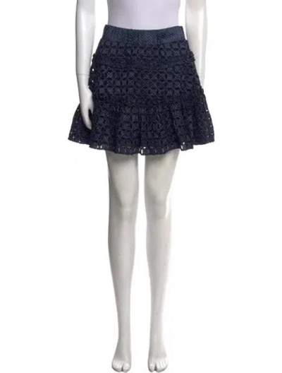 Pre-owned Alexis Polka Dot Print Mini Skirt In Blue