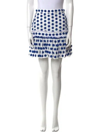 Pre-owned Alexis Polka Dot Print Mini Skirt In Neutral
