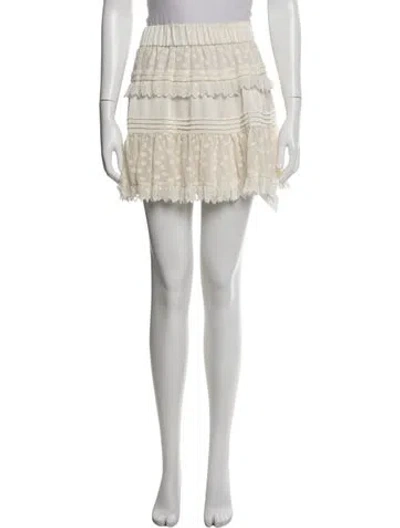 Pre-owned Alexis Polka Dot Print Mini Skirt In Neutral