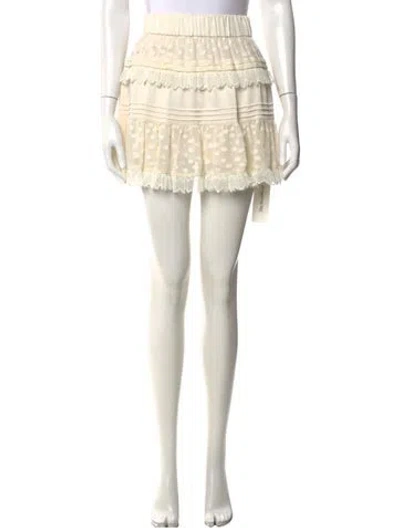 Pre-owned Alexis Polka Dot Print Mini Skirt W/ Tags In Neutrals