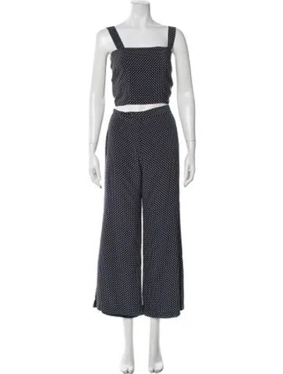 Pre-owned Alexis Polka Dot Print Pant Set In Blue