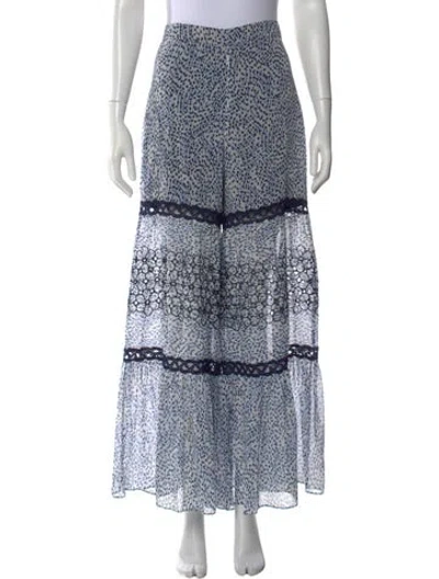 Pre-owned Alexis Polka Dot Print Wide Leg Pants In Blue