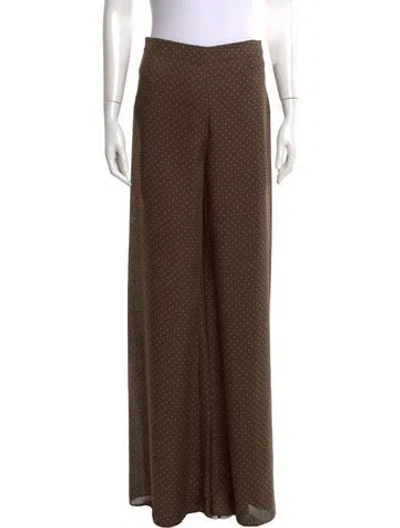 Pre-owned Alexis Polka Dot Print Wide Leg Pants In Green