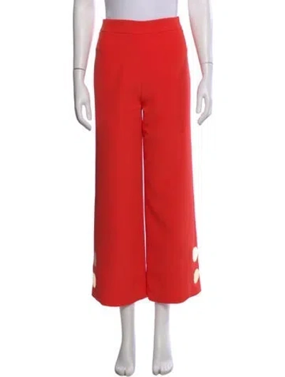 Pre-owned Alexis Polka Dot Print Wide Leg Pants In Orange