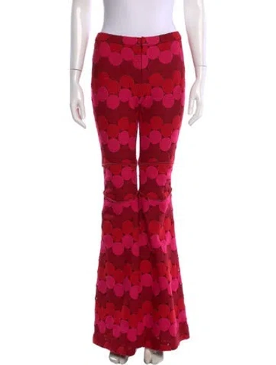 Pre-owned Alexis Polka Dot Print Wide Leg Pants In Red