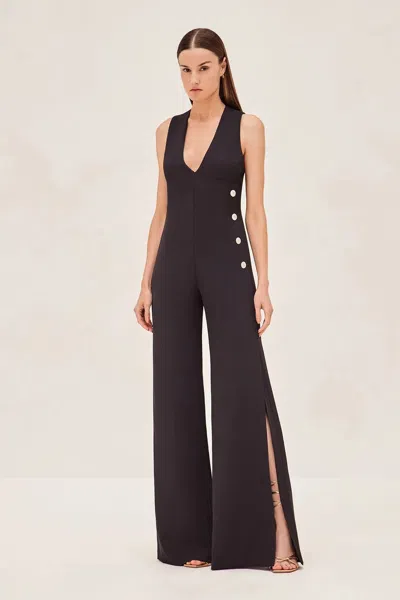 Alexis Powell Flared Jumpsuit In Black