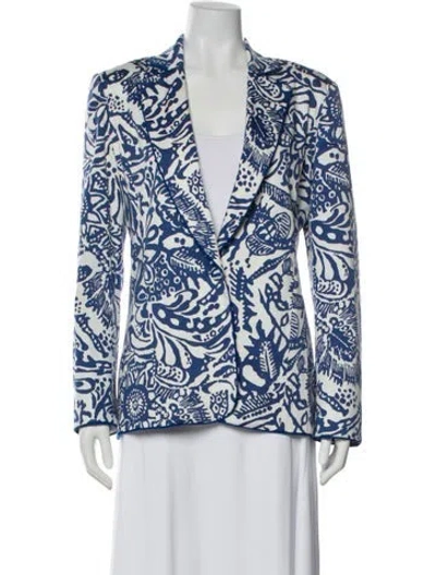 Pre-owned Alexis Printed Blazer In Blue
