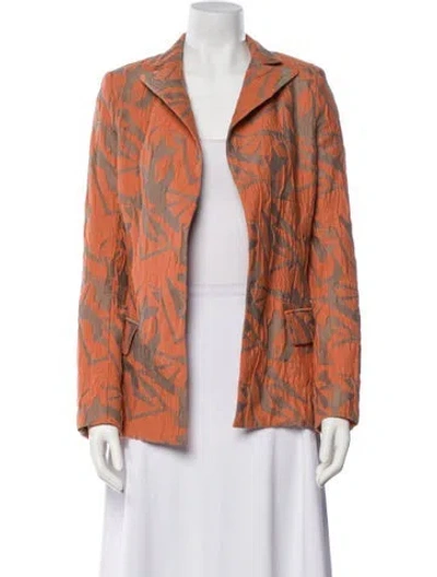 Pre-owned Alexis Printed Blazer In Orange