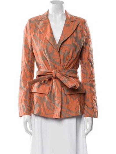 Pre-owned Alexis Printed Blazer In Orange