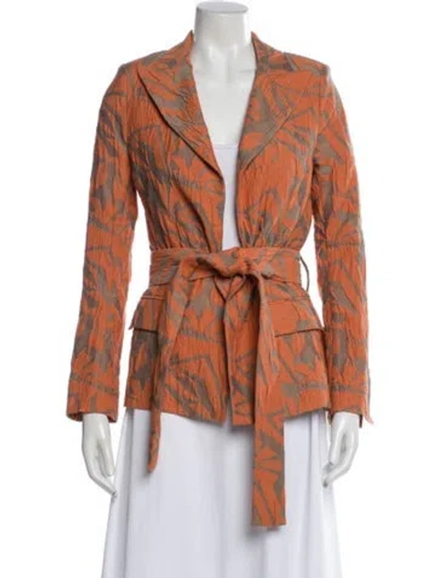 Pre-owned Alexis Printed Blazer In Orange