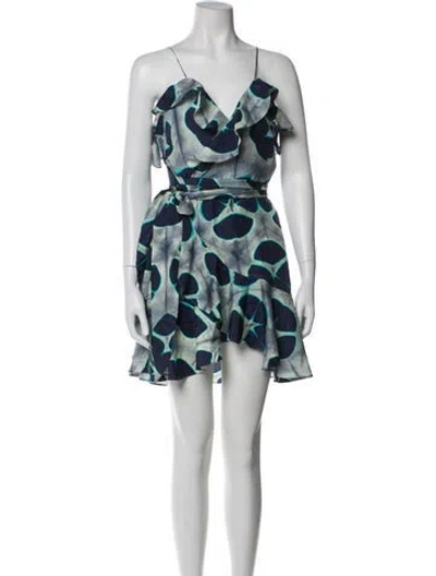 Pre-owned Alexis Printed Cape In Blue