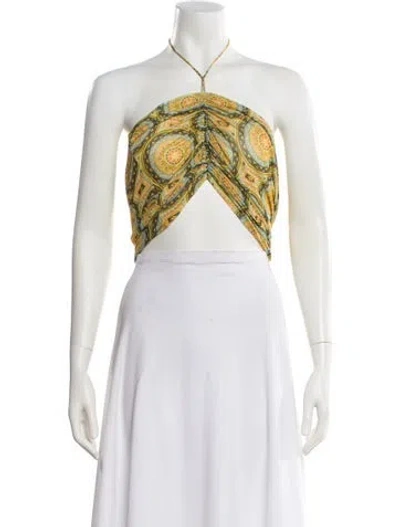 Pre-owned Alexis Printed Cover-up In Yellow