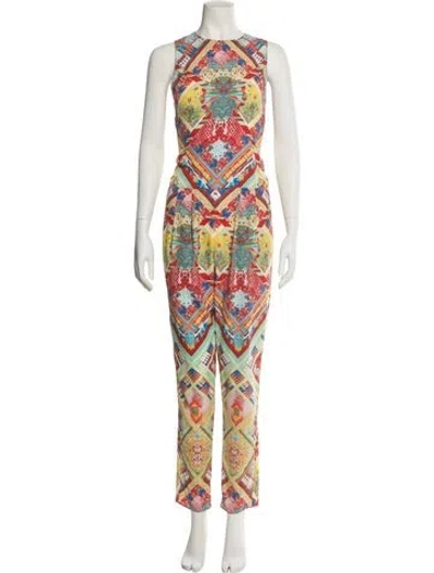 Pre-owned Alexis Printed Crew Neck Jumpsuit In Multi