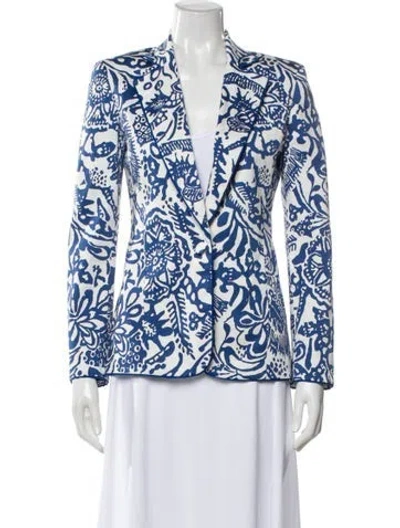 Pre-owned Alexis Printed Evening Jacket In Blue