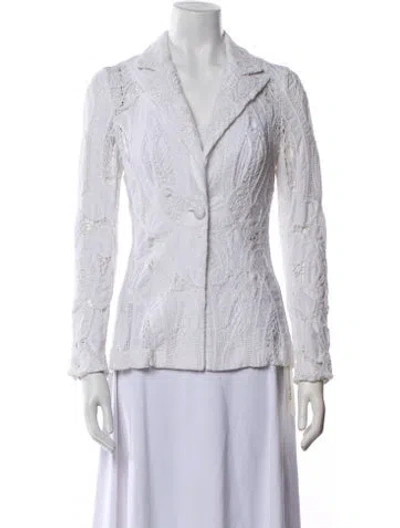 Pre-owned Alexis Printed Evening Jacket In White