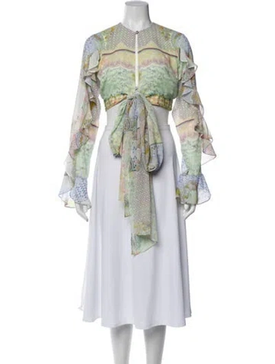 Pre-owned Alexis Printed Jacket In Green