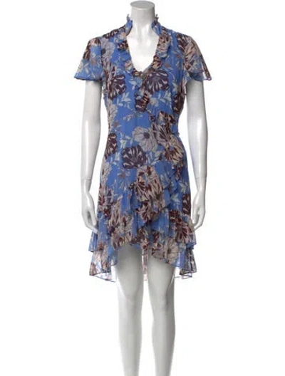 Pre-owned Alexis Printed Knee-length Dress In Blue