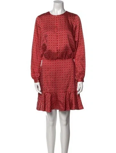 Pre-owned Alexis Printed Knee-length Dress In Red