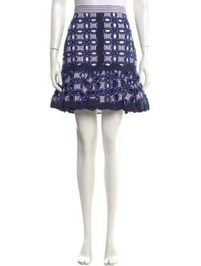 Pre-owned Alexis Printed Knee-length Skirt In Blue