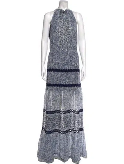 Pre-owned Alexis Printed Long Dress In Multi