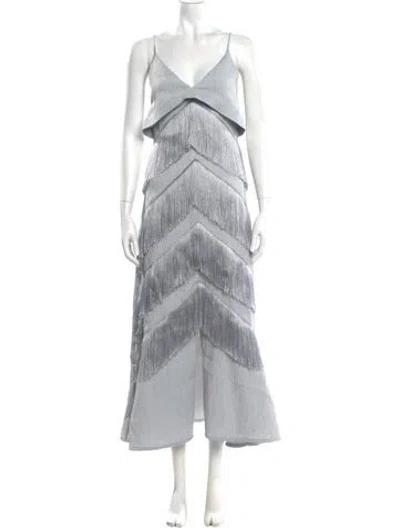 Pre-owned Alexis Printed Long Dress In Multi