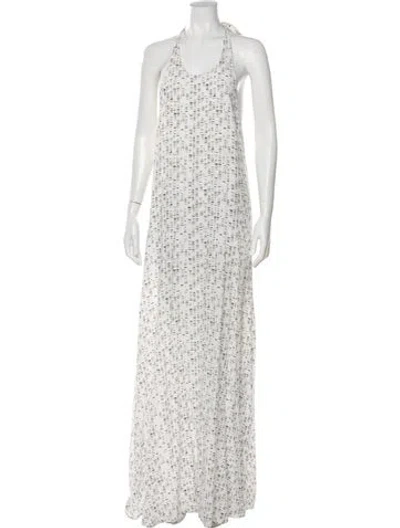 Pre-owned Alexis Printed Long Dress In Multi