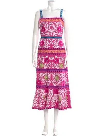 Pre-owned Alexis Printed Long Dress In Multi