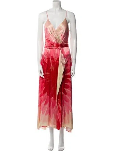 Pre-owned Alexis Printed Long Dress In Neutral