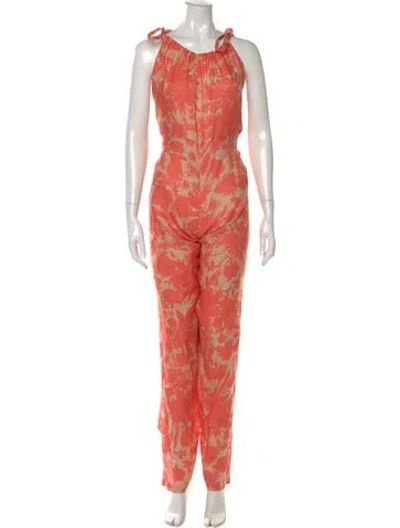 Pre-owned Alexis Printed Long Dress In Pink
