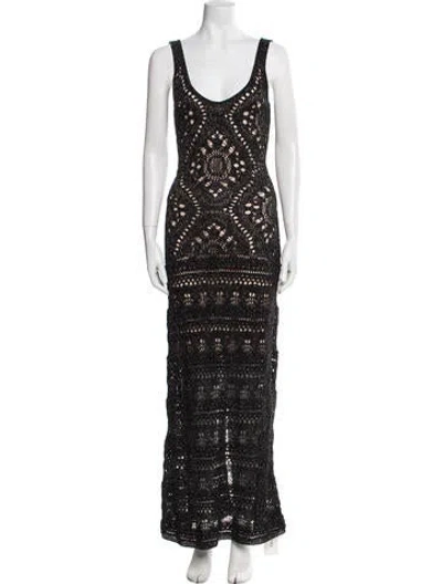 Pre-owned Alexis Printed Long Dress W/ Tags In Black
