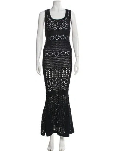 Pre-owned Alexis Printed Long Dress W/ Tags In Black
