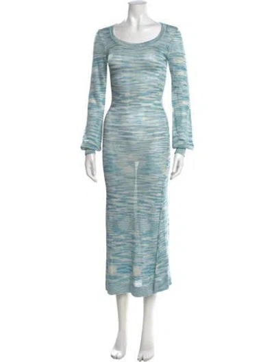 Pre-owned Alexis Printed Long Dress W/ Tags In Blue