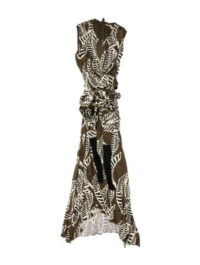 Pre-owned Alexis Printed Long Dress W/ Tags In Green