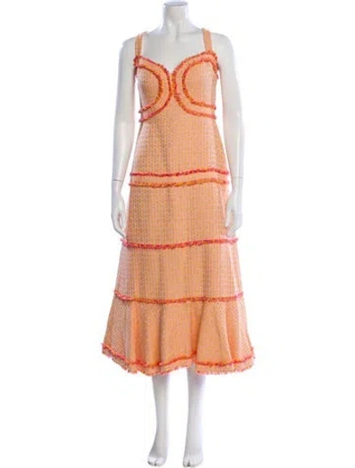 Pre-owned Alexis Printed Long Dress W/ Tags In Yellow