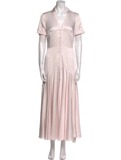 Pre-owned Alexis Printed Long Dress In White