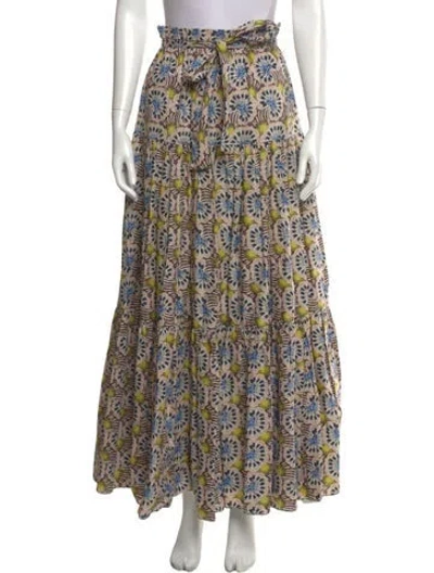 Pre-owned Alexis Printed Long Skirt In Neutral