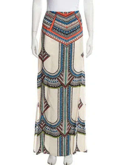 Pre-owned Alexis Printed Long Skirt In Neutral